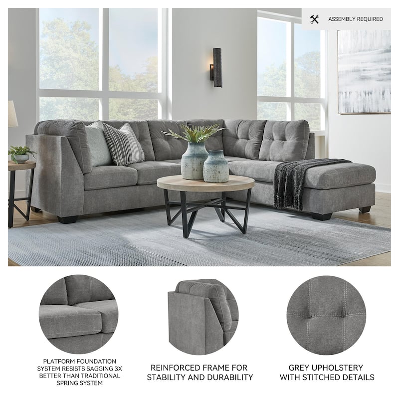 Signature Design by Ashley Marleton Gray 2-Piece Sectional with Chaise - 115"W x 91"D x 38"H