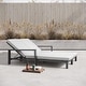 preview thumbnail 37 of 62, Benton Modern Aluminum Lounge Outdoor Double Chaise with Cushion - N/A Grey