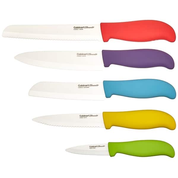Shop Cuisinart C59ce C6p Elements Ceramic 6 Piece Cutlery Knife Block Set Multicolored Overstock 22577786