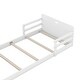 preview thumbnail 7 of 8, Twin Floor Bed with Guardrail and Storage Footboard, White