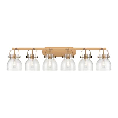 Innovations Lighting Pilaster II Bell - 6 Light 46" Wall-Mounted Bath Vanity Light