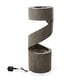 preview thumbnail 24 of 53, Glitzhome Modern Minimalist Spiral LED Polyresin Outdoor Fountain with Small Planter