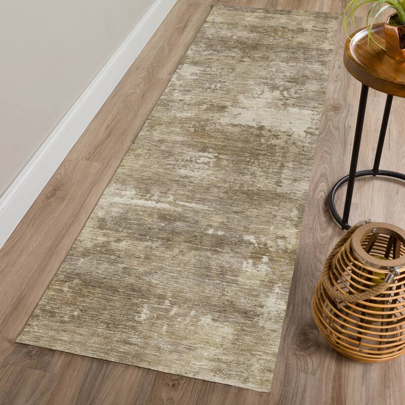 Machine Washable Indoor/ Outdoor Casual Ombre Chantille Rug