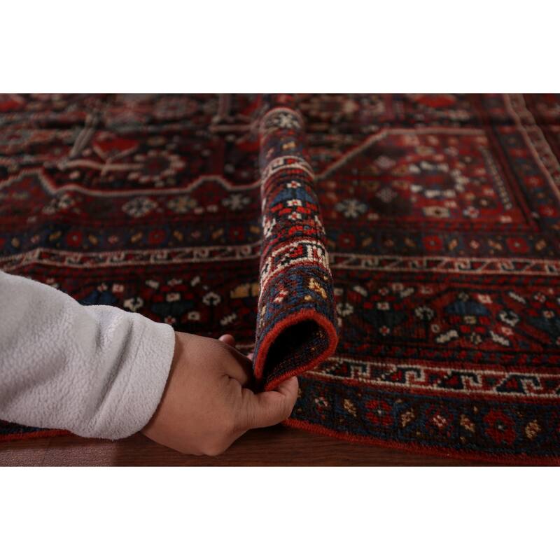 Pre-1900 Antique Qashqai Persian Area Rug Hand-Knotted Wool Carpet - 4'11"x 6'4"