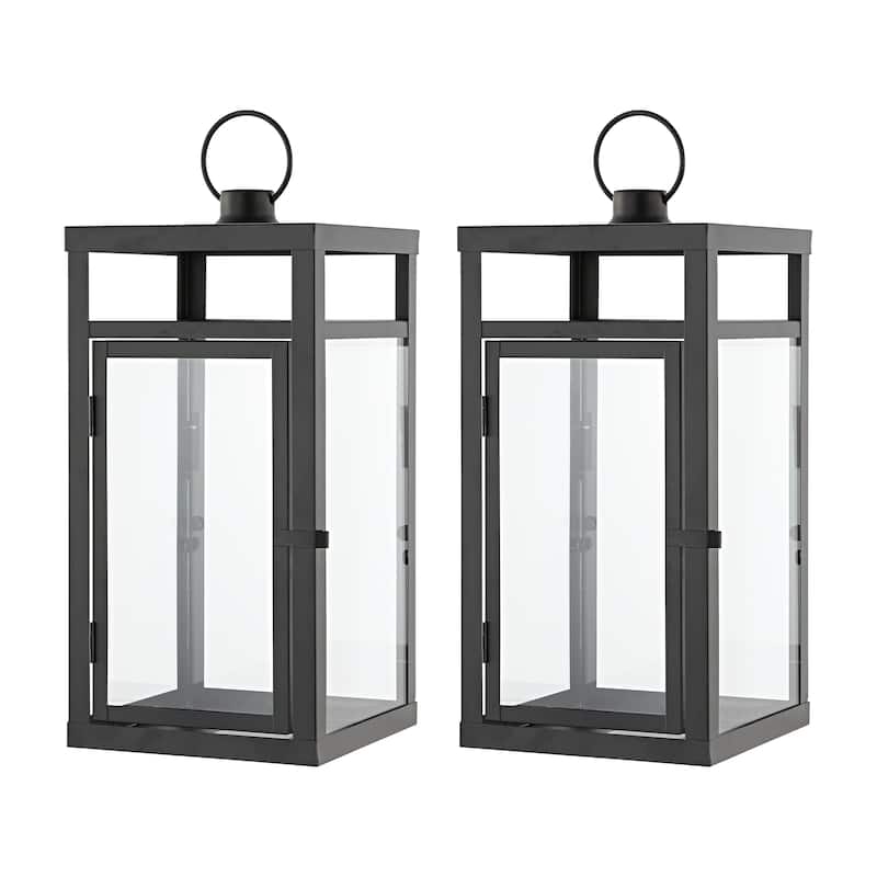 SAFAVIEH Lighting Blair Outdoor Lantern - 6" W x 6" D x 16" H - 6Wx6Dx16H