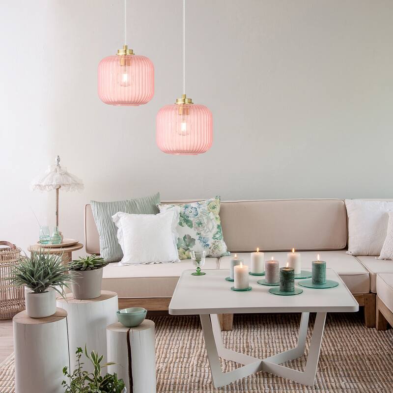 Digby River of Goods Glass and Metal Globe Shade Pendant Light