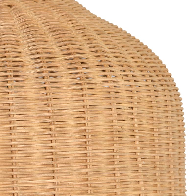Floor Lamp with Marble Base and Rattan Shade