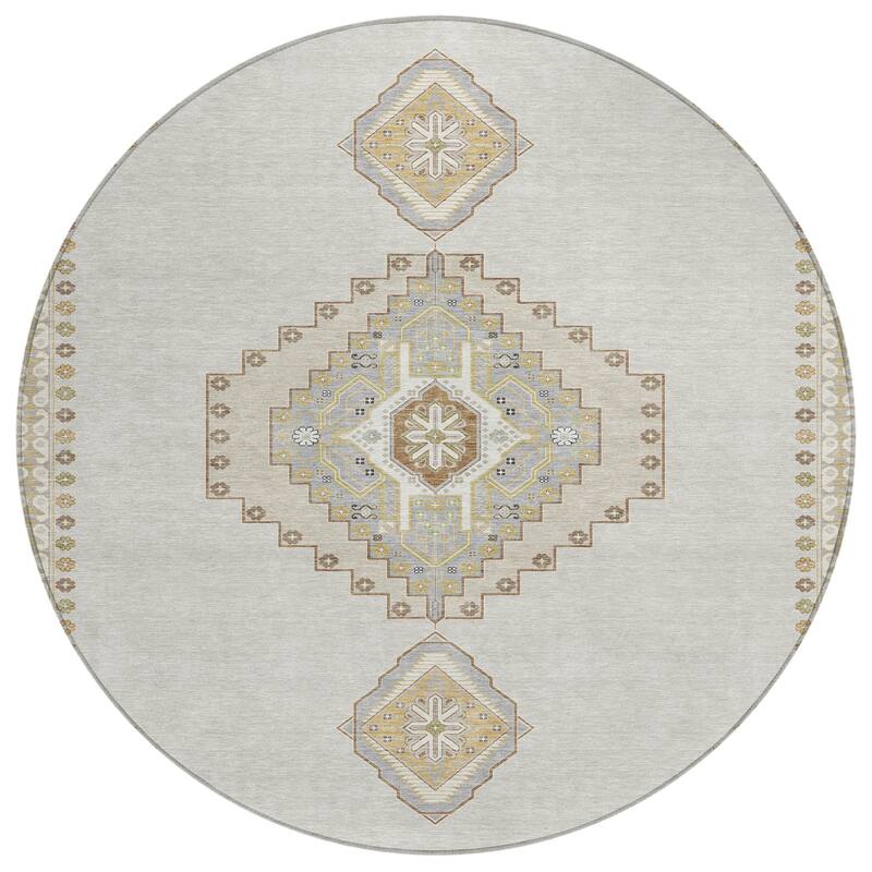 Machine Washable Indoor/ Outdoor Boho Traditional Chantille Rug