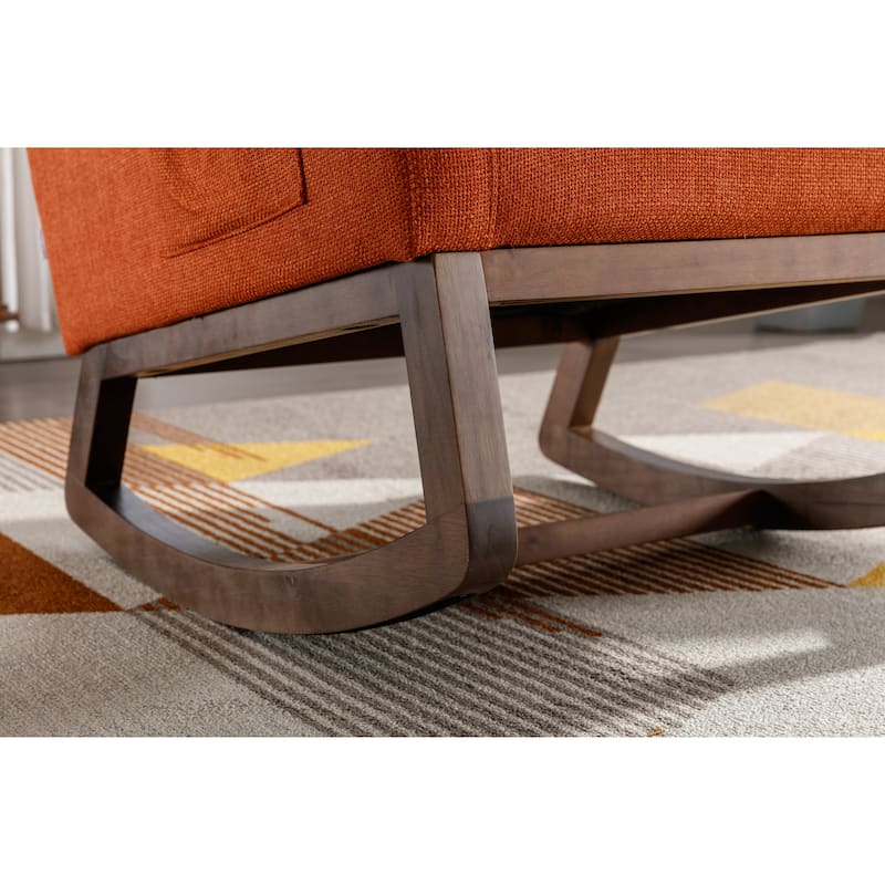 GDFStudio - Amelia Linen Upholstered Rocking Chair with Spacious Seat and Tall Back Design