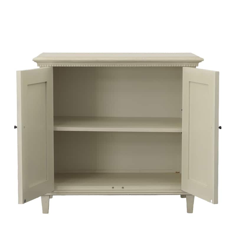 Leona 32.25" 2-Door Storage Cabinet, Cream
