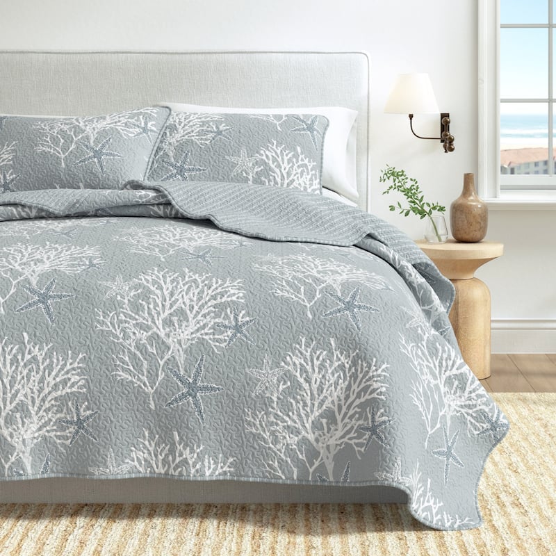 Linery & Co. Coastal Microfiber Quilt Set With Shams