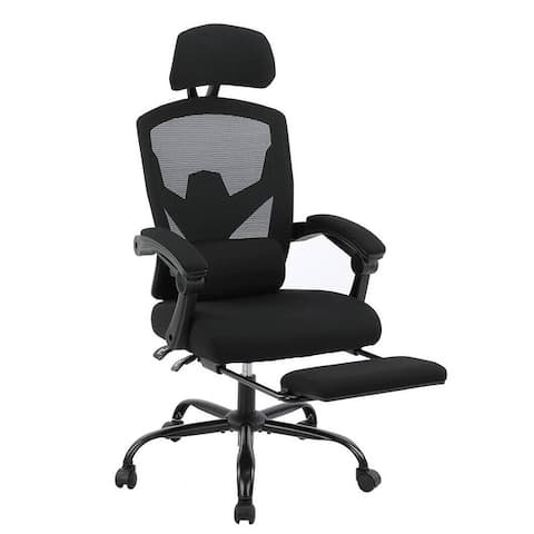Ergonomic Mesh Home Office Chair with Lumbar Support, Footrest, Headrest