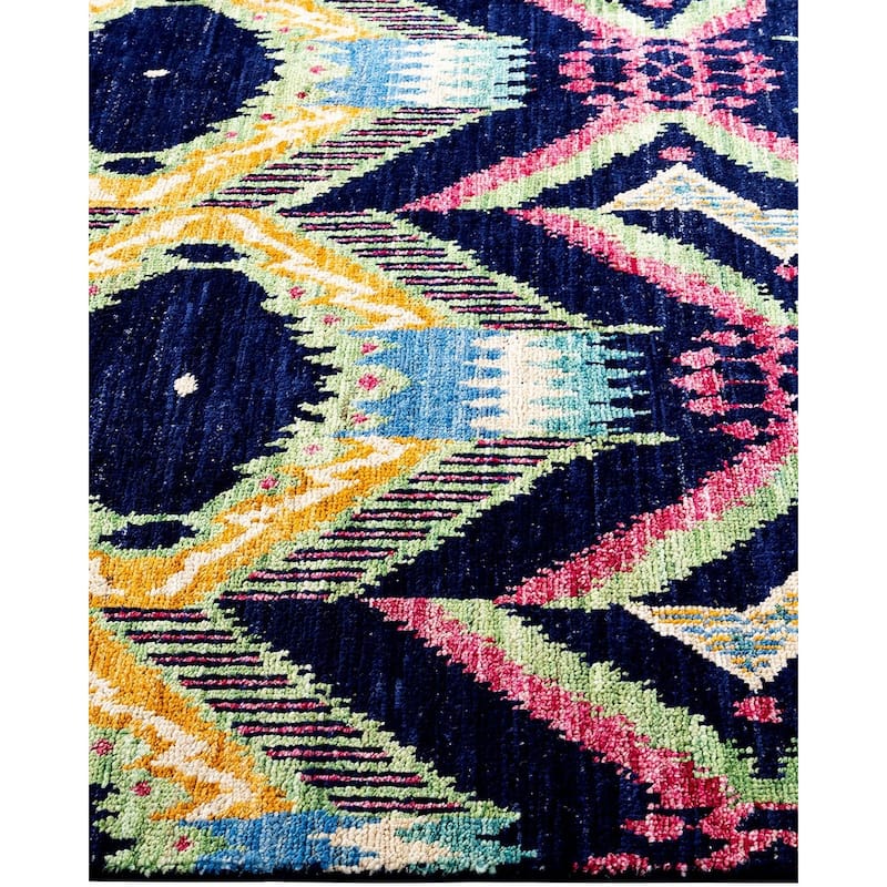 Contemporary Overdyed Wool Hand Knotted Area Rug - 4' 1" x 6' 2"