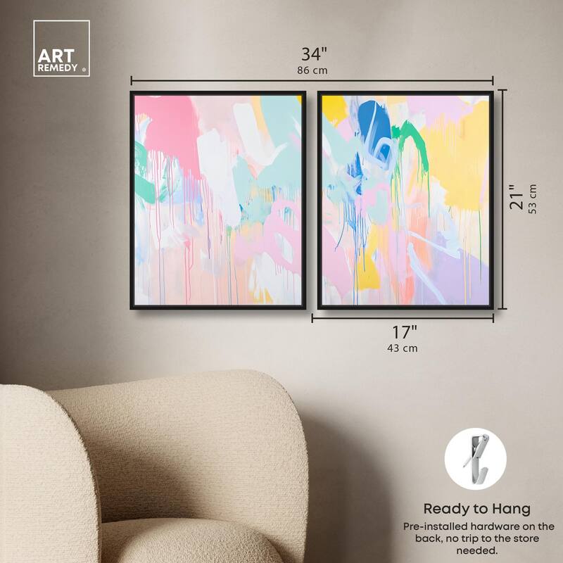 Joyful Drips Canvas Set of 2 by Art Remedy