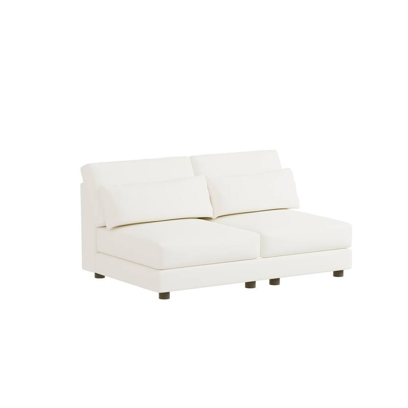 SUGIFT 5 Piece Versatile Linen Fabric Modular Sectional Sofa Set