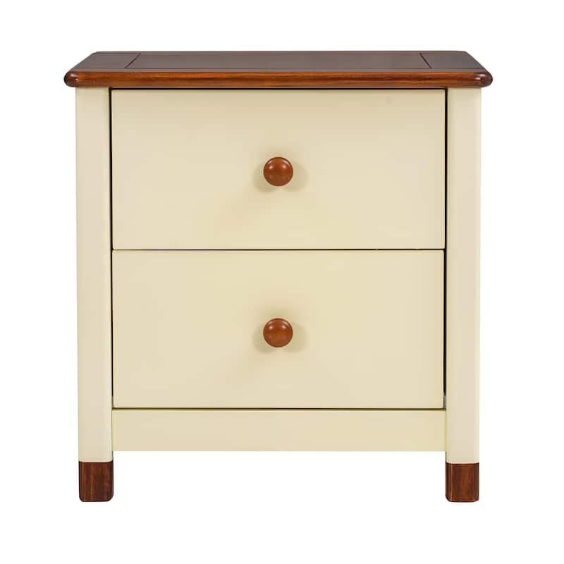 Wooden Nightstand with Two Drawers for Kids,End Table for Bedroom