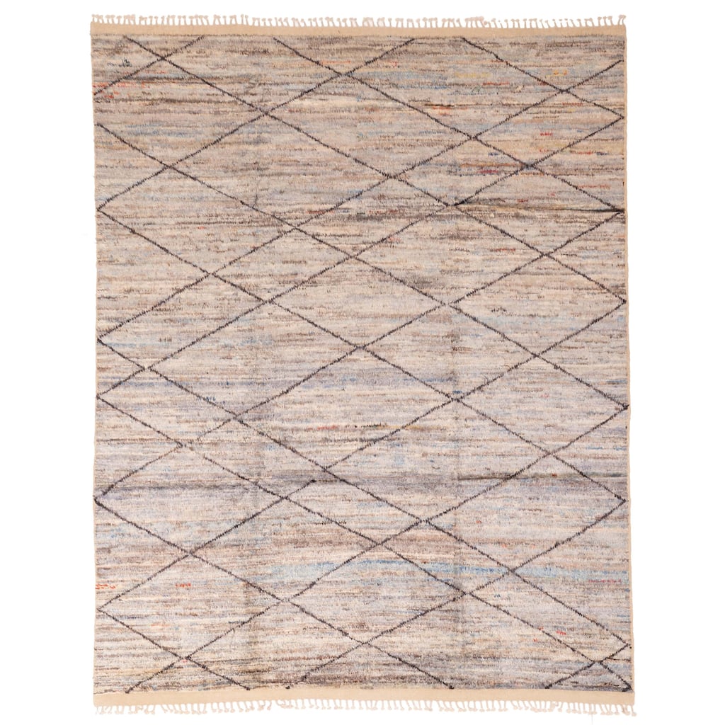 ECARPETGALLERY Hand-knotted Pak Finest Marrakesh Grey Wool Rug - 8'1 x 9'9