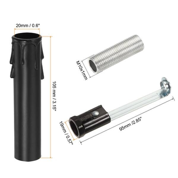 Chandelier Light Socket Kit for E12 Candelabra w Candle Cover Sleeves