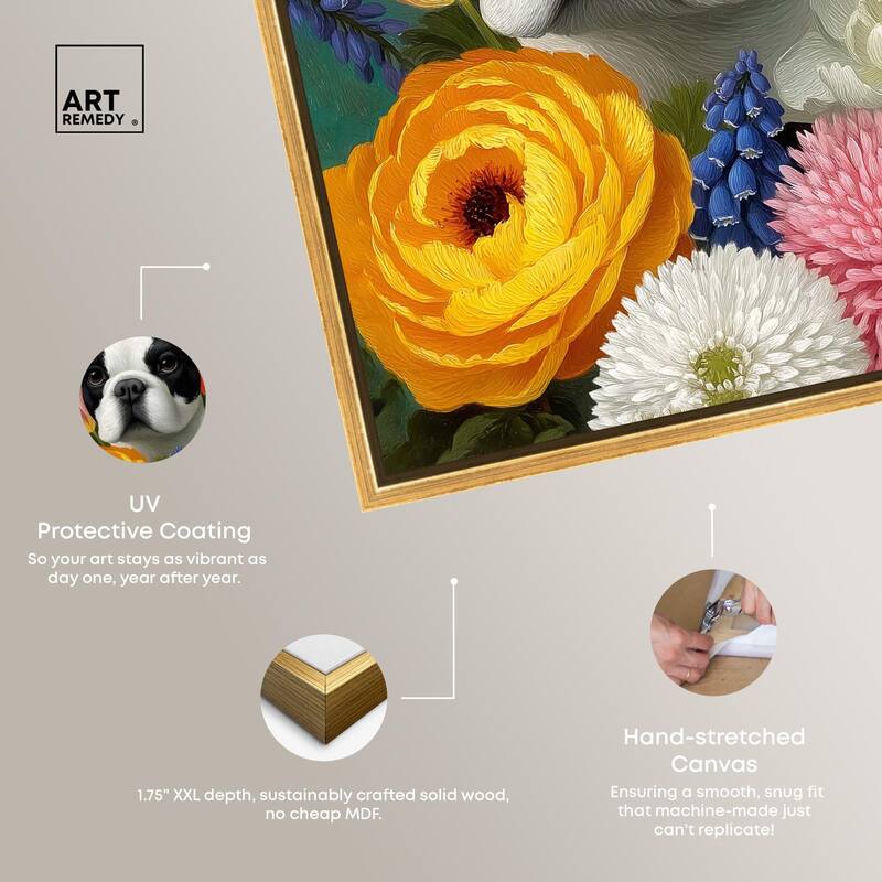 Secret Garden Frenchie Canvas by Art Remedy