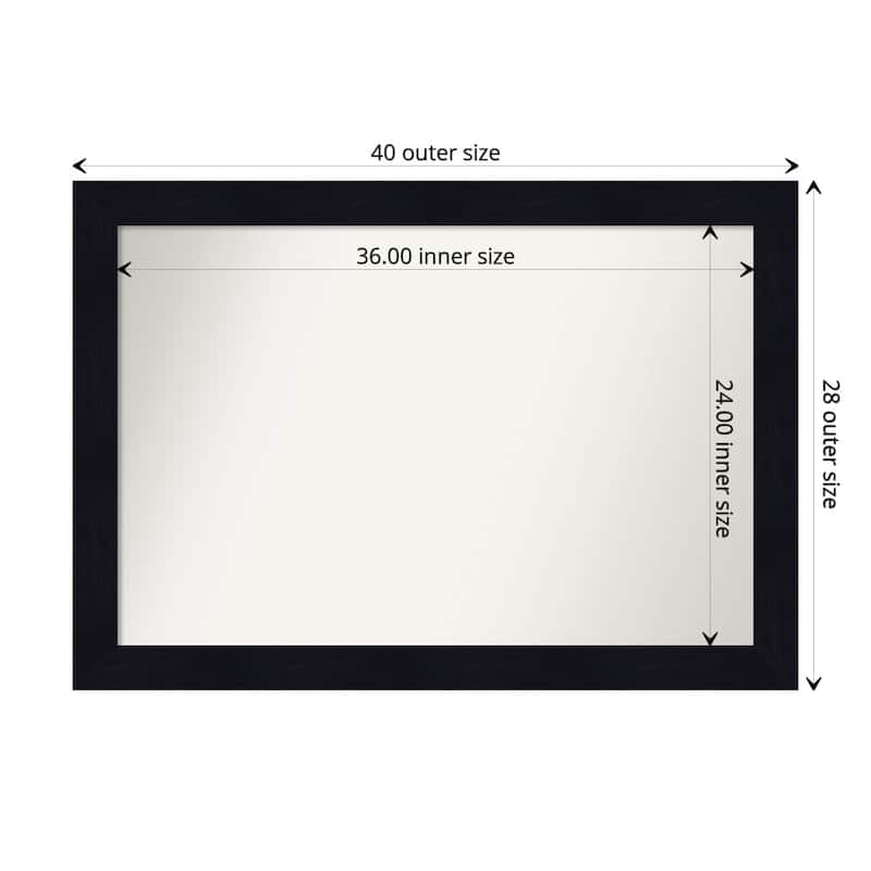 Non-Beveled Wood Bathroom Wall Mirror - Shiplap Navy Frame - 40 x 28 in - Shiplap Navy