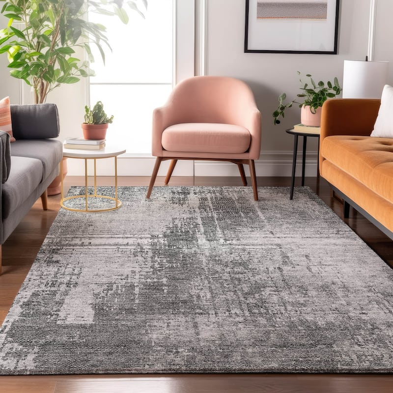 Premium Washable Super Soft Abstract Ombre Mayfield Rug - Gray - 8' x 10' - Rectangle
