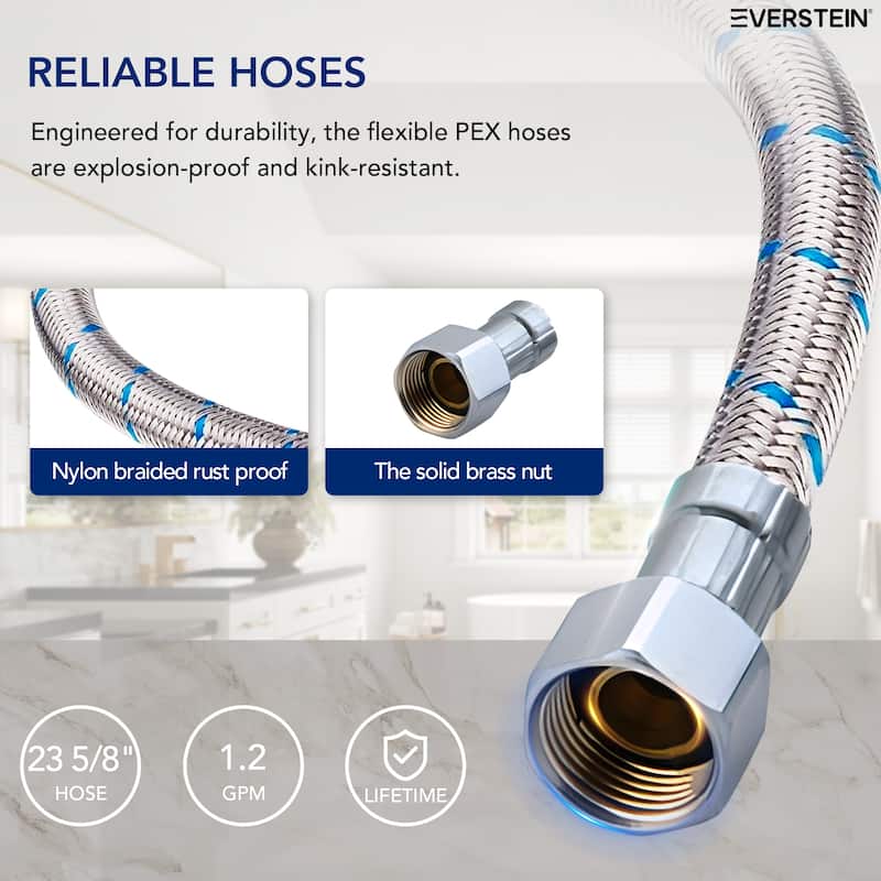 Widespread Bathroom Faucet Hot/Cold Water Deck Mounted Roman Tub