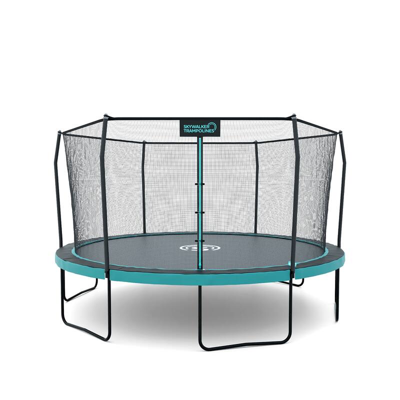 Skywalker Trampolines Signature Series 12 FT Outdoor Trampoline with Enclosure - Teal/Black - 5-7 Years