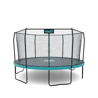 Skywalker Trampolines Signature Series 12 FT Outdoor Trampoline with Enclosure - Teal/Black