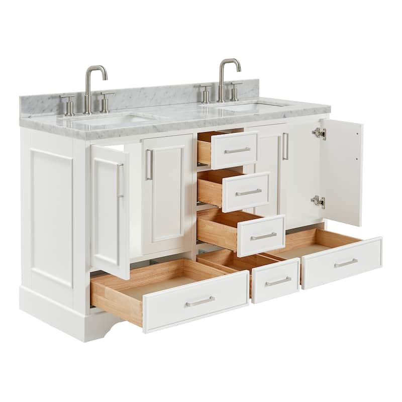 Ariel M061DCWRVO Stafford 61" Free Standing Double Basin Vanity Set