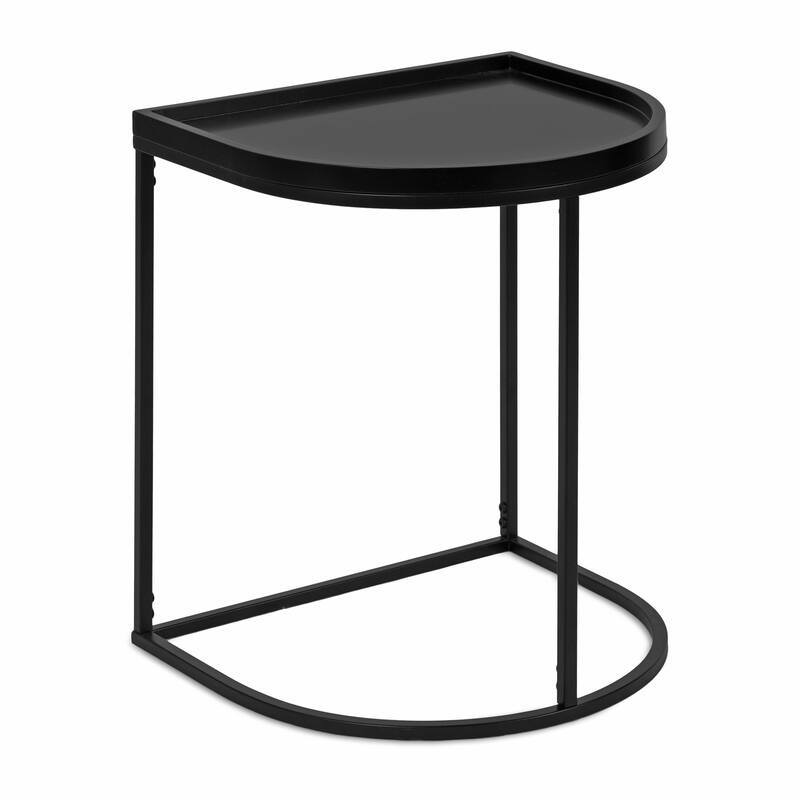 Kate and Laurel Dorrah Half-Circle Side Table - 18x16x22 - Black
