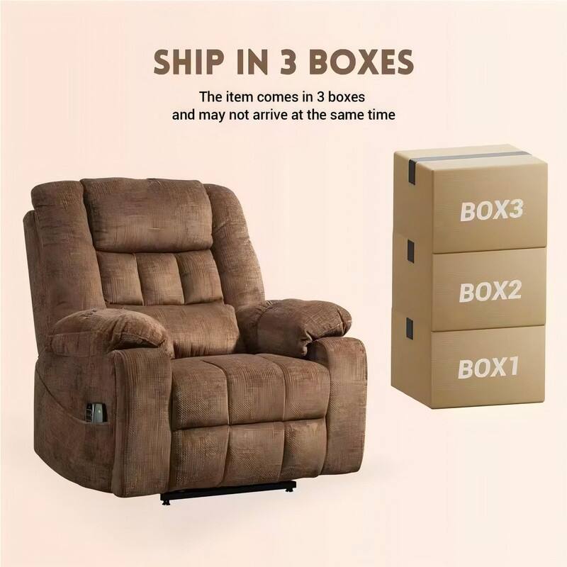 Flatship 4 Motors Power Lift Recliner,Adjustable Headrest Oversized Recliner Chair with Heat/Massage