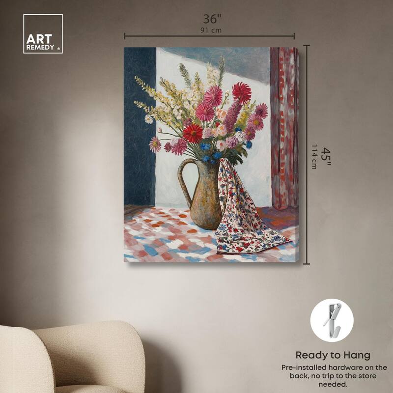 Draped in Flowers Canvas by Art Remedy, Gallery Wrapped