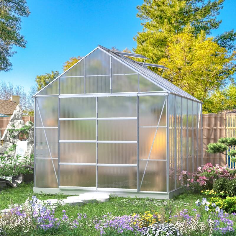 Outdoor 12' x 10' Outdoor Walk-in Hobby Greenhouse for Plants - 10*12