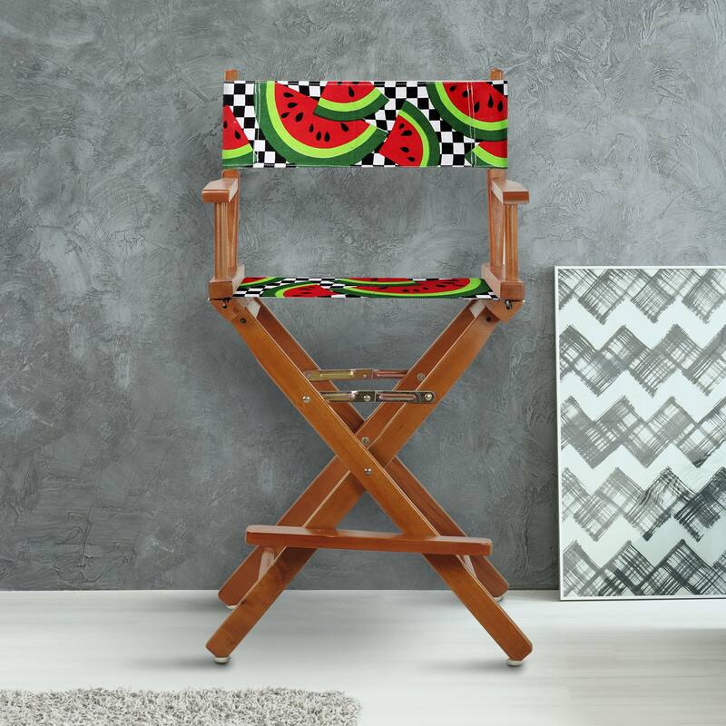 24" Director's Chair Honey Oak Frame-Watermelon Slices - 23"W x 19"D x 39.5"H