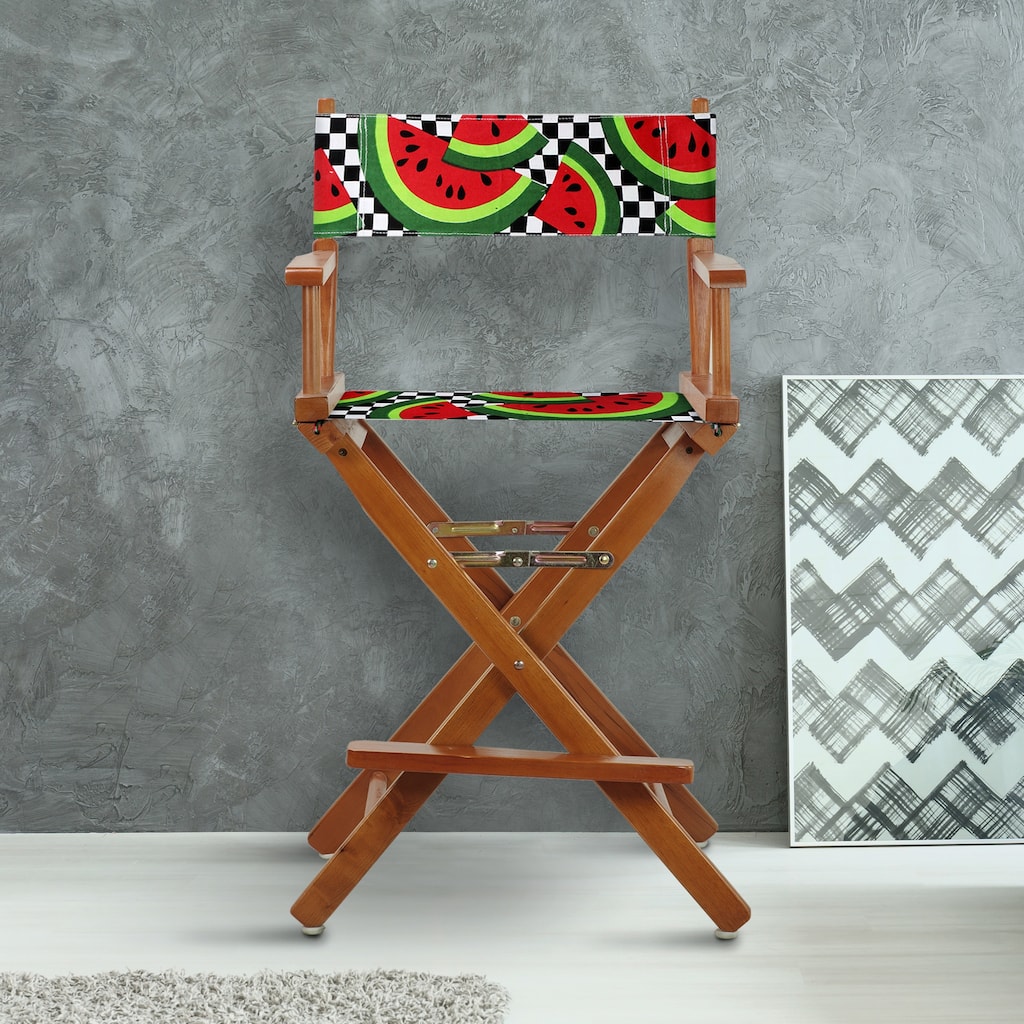 24" Director's Chair Honey Oak Frame-Watermelon Slices - 23"W x 19"D x 39.5"H