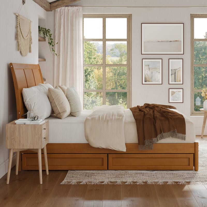 Andorra Platform Bed with Panel Footboard and Storage Drawers