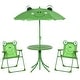 preview thumbnail 3 of 10, Outsunny Kids Folding Picnic Table and Chair Set Frog Pattern - 19.75" L x 19.75" W x 18" H