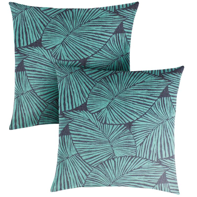 Blue Tropical Indoor/ Outdoor Pillows (Set of 2)