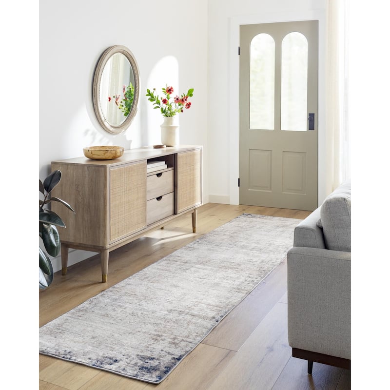 Livabliss Roma Minimalist Abstract Area Rug - Taupe - 9' 10" x 14'
