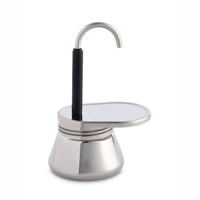 Fino Single-Serving Stovetop Espresso Coffee Maker, Stainless Steel, Brews 1.7-Ounces