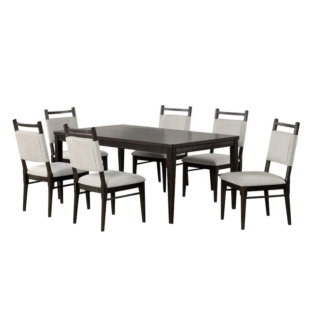 7 Piece Dining Set with Wegner Legs Design in Dark Walnut