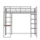 preview thumbnail 17 of 18, Silver Twin Size Metal Loft Bed with Ladder, Fence, 2 Shelves and Desk for Bedroom