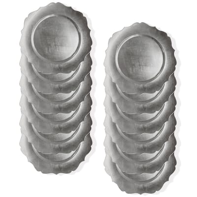 Scallop Silver Charger Plate 13" Set of 12 - 13" Dia x 0.5" H