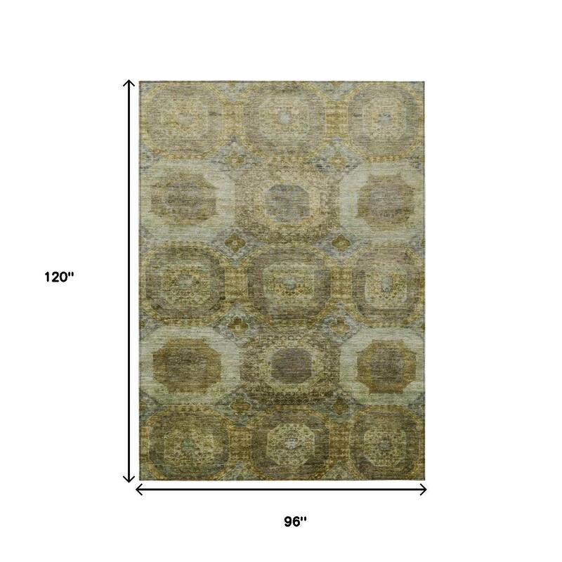HomeRoots Medallion Transitional Rectangle Outdoor Rug