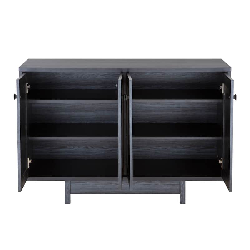 Q-Max 47"W Sideboard Storage Cabinet, Dining Server Cupboard Buffet Table with Two Storage Cabinets