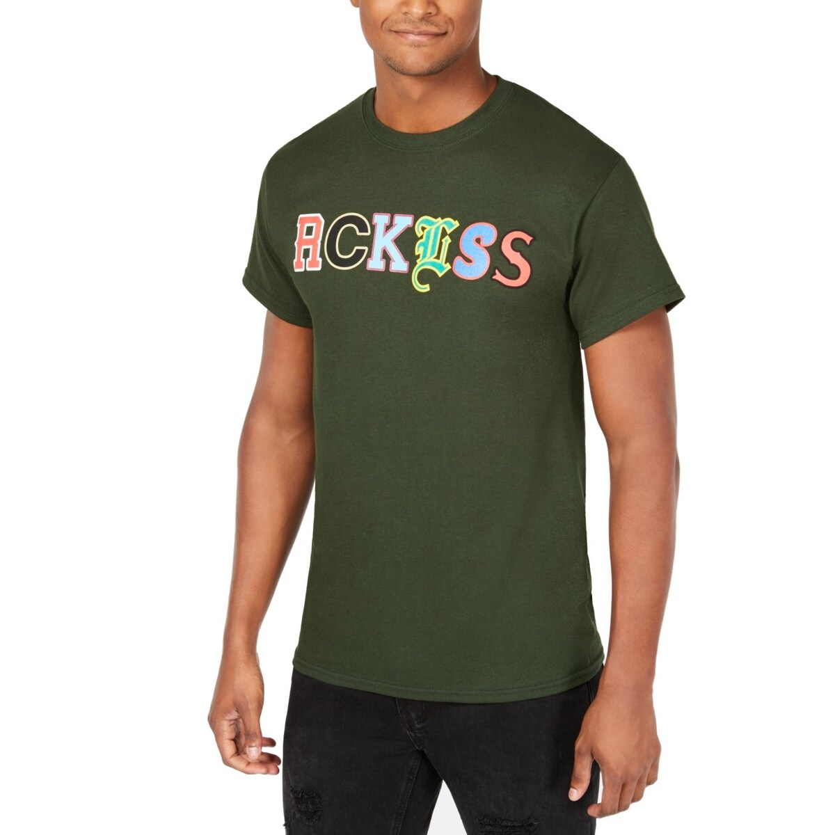 Shop Young Reckless Mens T Shirt Green Size Large L Logo Graphic