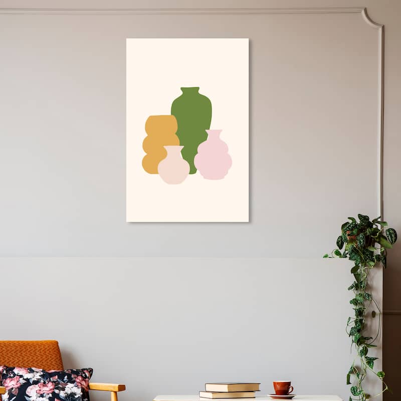 Wynwood Studio Canvas Floral and Botanical Cantaros Green and Modern & Contemporary Wall Art Canvas Print