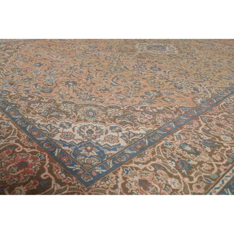 Traditional Kashan Persian Vintage Area Rug Hand-Knotted Wool Carpet - 8'1" x 11'5"