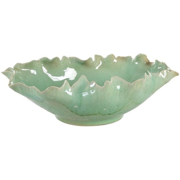 slide 2 of 5, Uttermost 18226 Lila 17-1/4" Wide Ceramic Decorative Bowl Green