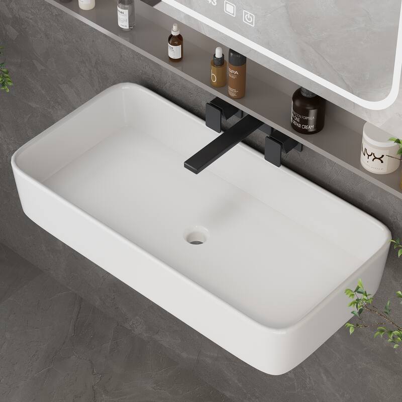 47.2" Stylish & Spacious: Modern Black Bathroom Vanity Set